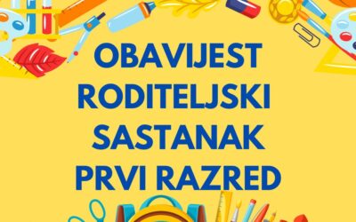 Poziv na roditeljski sastanak za roditelje budućih prvašića