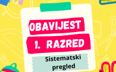 Obavijest za roditelje budućih prvašića