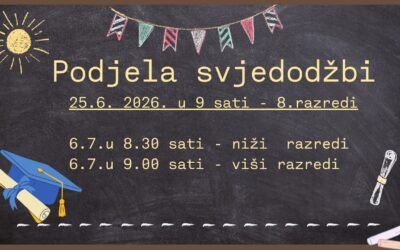 Obavijest_podjela svjedodžbi